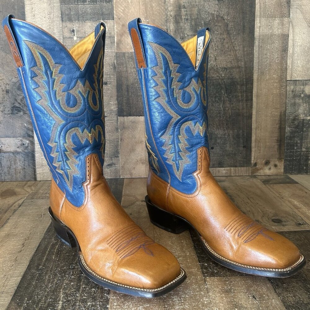 Rod Patrick Vintage Square Toe Western Cowboy Boots Mens 12.5 D - Picture 2 of 12